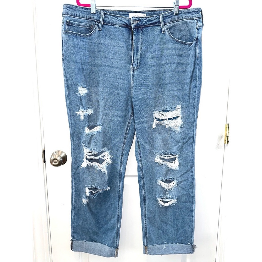 Women’s Plus size Jelly Jeans straight distressed